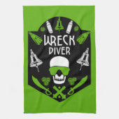 Schiffswrak Seetaucher Geschirrtuch (Vertikal)