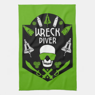 Schiffswrak Seetaucher Geschirrtuch