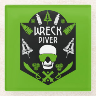 Schiffswrak Seetaucher Glasuntersetzer