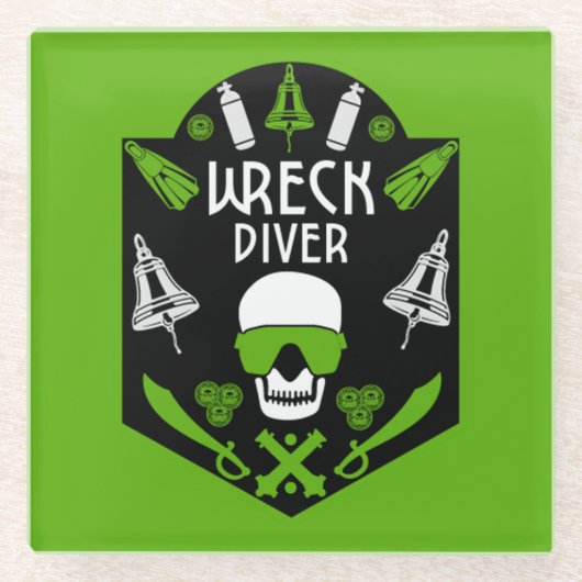 Schiffswrak Seetaucher Glasuntersetzer (Vorderseite)