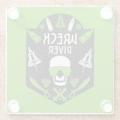 Schiffswrak Seetaucher Glasuntersetzer (Rückseite)