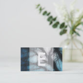 schikaniertes Monogramm verweisen einen Freund Empfehlungskarte (Stehend Vorderseite)