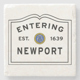 Schild am Eingang von Newport Steinuntersetzer