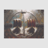 Schild-Ansicht-Wikingschiffe Seidenpapier (Vorderseite)