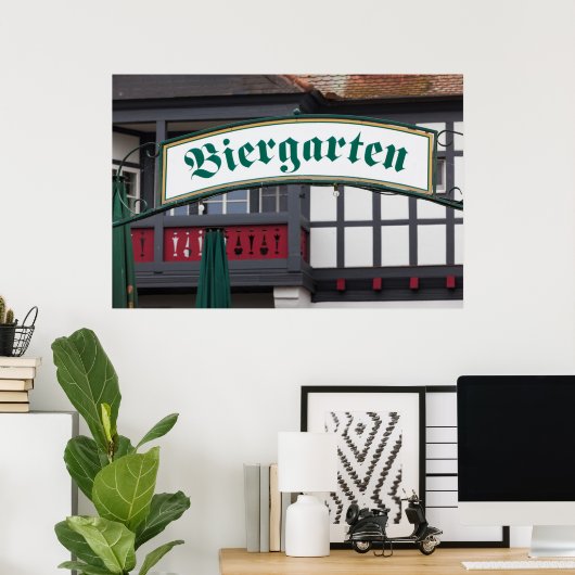 Schild Biergarten, Deutschland (Heimbüro)