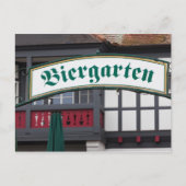 Schild Biergarten, Deutschland Postkarte (Vorderseite)