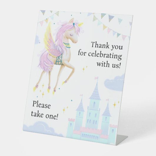 Schild "Bitte nehmen Sie eins!" für Babydusche. (Vorderseite)