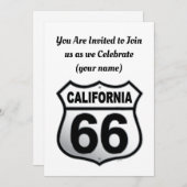 Schild "California Route 66" Einladung (Vorne/Hinten)