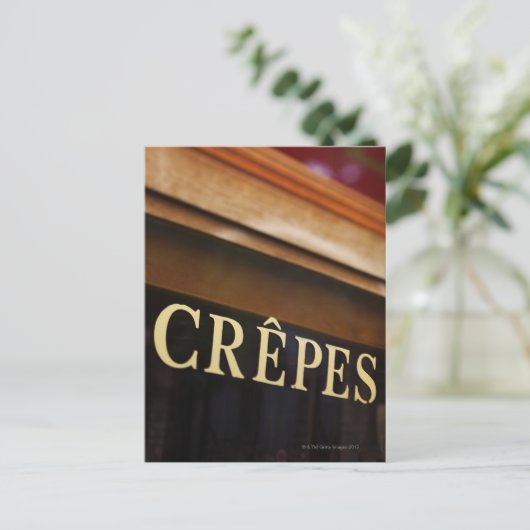 Schild "Crepes", Paris Postkarte (Stehend Vorderseite)