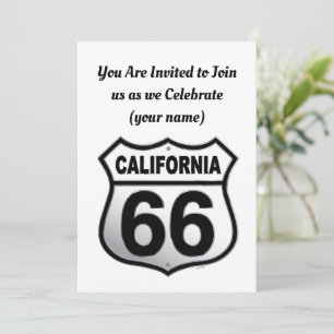 Schild der California Route 66 Einladung