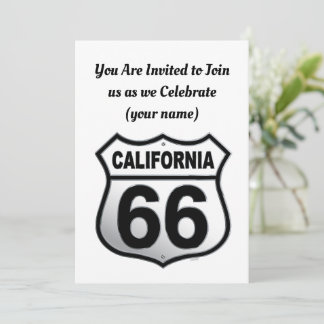 Schild der California Route 66 Einladung