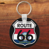 Schild der Flagge von Missouri 66 Schlüsselanhänger (Vorderseite)