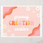 Schild der Groovy Creation Station (Vorderseite)