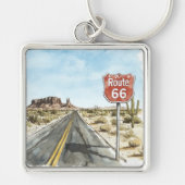 Schild der roten Route 66 Schlüsselanhänger (Vorne)