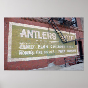 Schild des Antlers Hotels, Baker City, Oregon