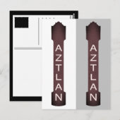 Schild des aztlanischen Theaters Postkarte (Vorne/Hinten)