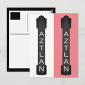 Schild des aztlanischen Theaters Postkarte (Vorne/Hinten)