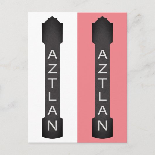 Schild des aztlanischen Theaters Postkarte (Vorderseite)
