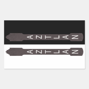 Schild des aztlanischen Theaters Rechteckiger Aufkleber