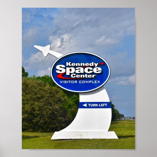 Schild des Besucherzentrums des Kennedy Space Cent (Vorne)