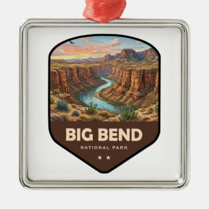 Schild des Big Bend Nationalparks Ornament Aus Metall