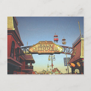 Schild des Giant Dipper Postkarte