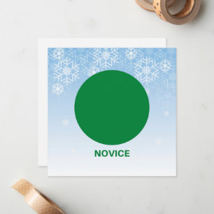 Schild des grünen Kreislaufs des Novice Skier Mitteilungskarte