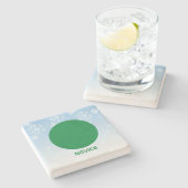 Schild des grünen Kreislaufs des Novice Skier Steinuntersetzer (Seitenansicht)