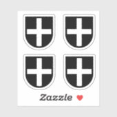 Schild des Hl. Piran 4-up - Kontakt Aufkleber (Blatt)