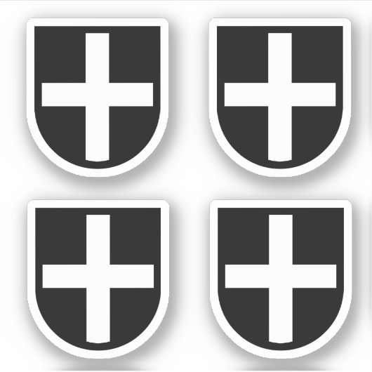 Schild des Hl. Piran 4-up - Kontakt Aufkleber (Vorderseite)