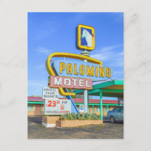 Schild des Palomino Motels, Route 66, Tucumcari, N Postkarte