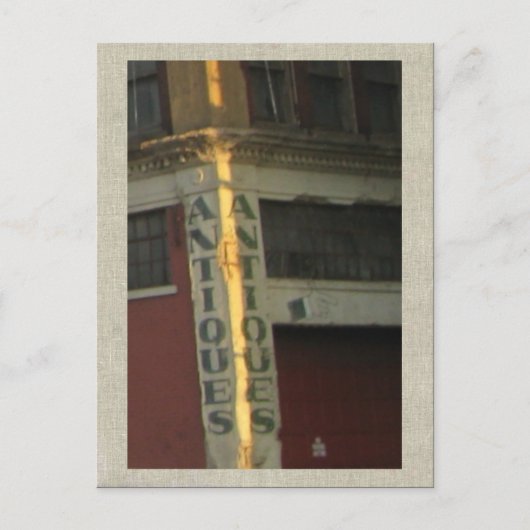 Schild des Pittsburgh Antiquitätenlagers Postkarte (Vorderseite)