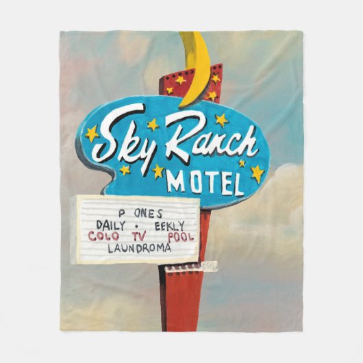 Schild des Sky Ranch Motels Fleecedecke (Vorderseite)