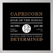 Schild des Steinbocks, Astrologisches Poster (Vorne)