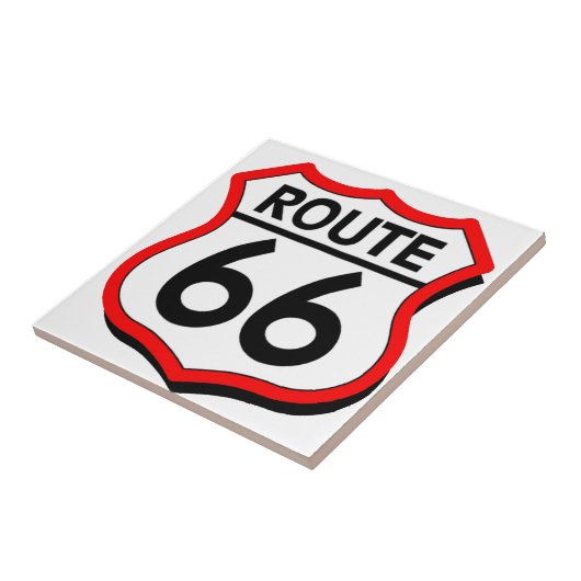 Schild des Weg-66 mit Rot u. Schatten Fliese (Seite)