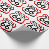 Schild des Weg-66 mit Rot u. Schatten Geschenkpapier (Ecke)