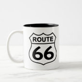 Schild des Weges 66 Zweifarbige Tasse (Links)