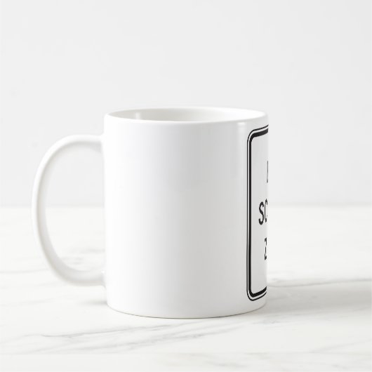 Schild Ende Schulzone Kaffeetasse (Links)