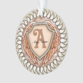 Schild Flügel Monogramm Ornament (Vorderseite)