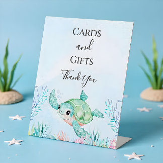 Schild für Baby Shower-Party mit Meeresschildkröte