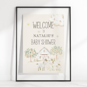 Schild für Babyparty mit landwirtschaftlichen Tier