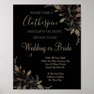 Schild für Brautschauer-Spiel: Wäsbeklammer-Spiel