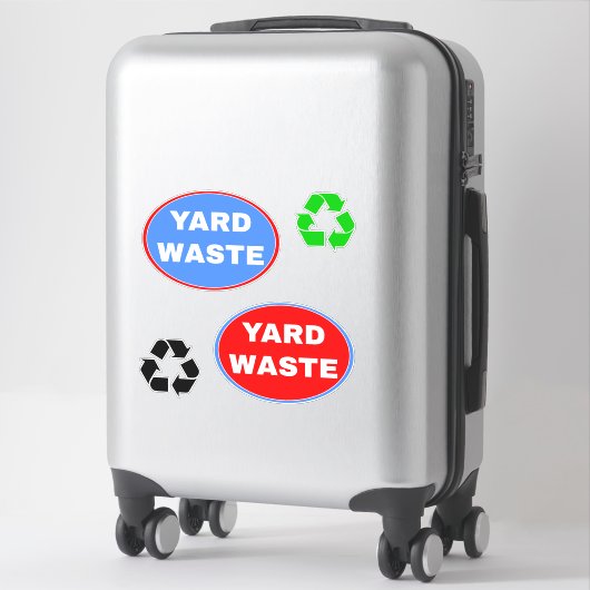 Schild für die Beseitigung von Abfällen - Recyceln Aufkleber (Koffer)