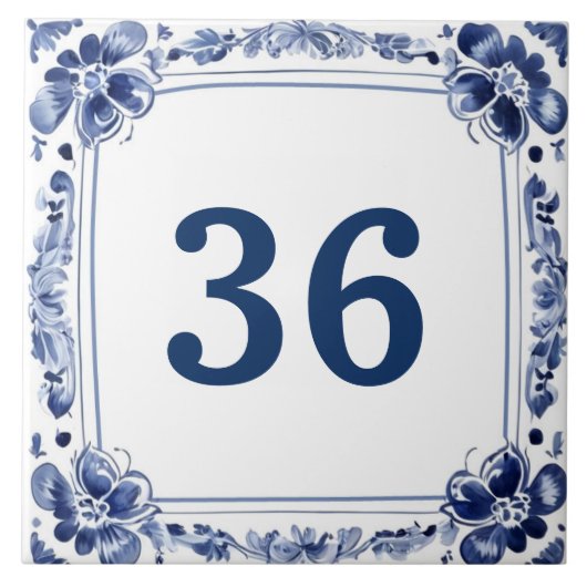 Schild für die Blauer und Weiß-Delft-Hausnummer Fliese (Vorderseite)