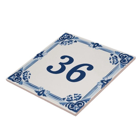 Schild für die Blauer und Weiß-Delft-Hausnummer Fliese (Seite)