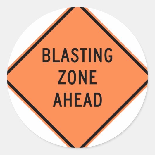 Schild für die Strahlzone an der Autobahn Runder Aufkleber (Vorderseite)