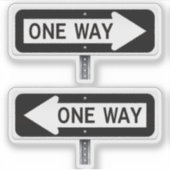 Schild für eine Einbahnstraße Aufkleber (Vorderseite)