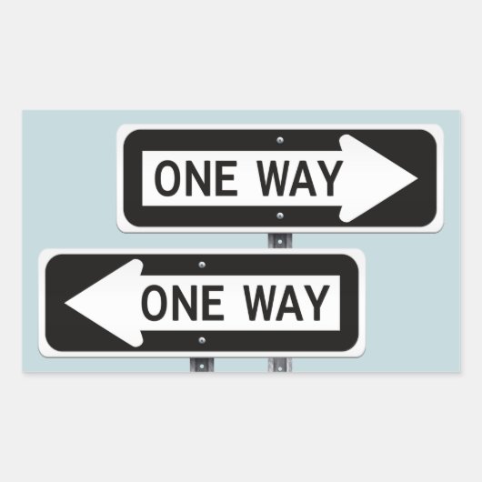Schild für eine Richtung Rechteckiger Aufkleber (Vorderseite)