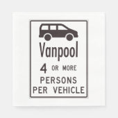 Schild für Fahrgemeinschaften Serviette (Vorderseite)