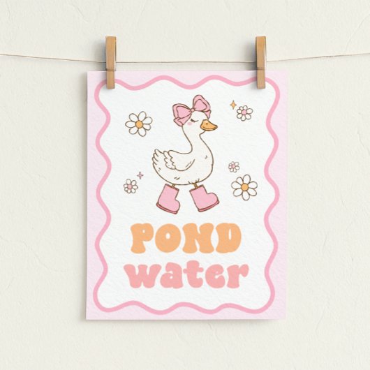 Schild für Gänschen-Tisch am Teich